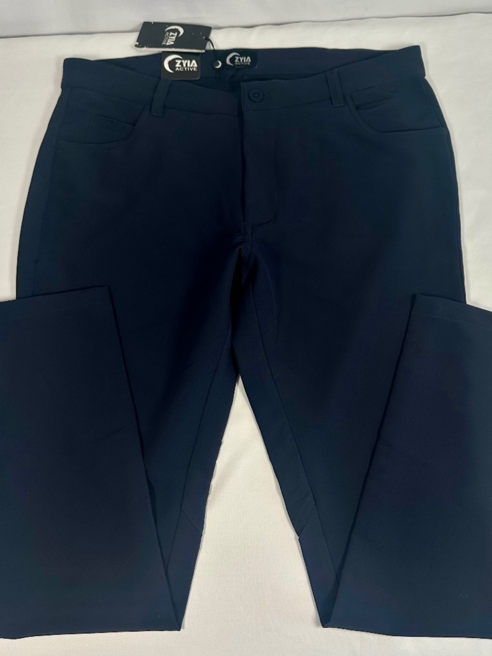 Zyia Active Mn's Navy Office Chino Pants Size XL 32 Inch Inseam NWT